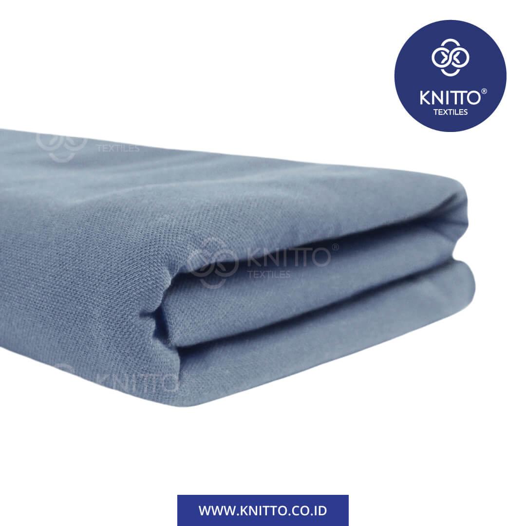 COTTON COMBED PIQUE DIAMOND 30S - DUSTY BLUE