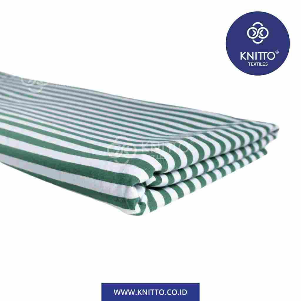 COMBED STRIPES 30S TYPE 1 - MINERAL GREEN PUTIH Image 1