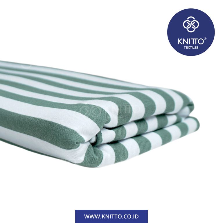 Image of COMBED STRIPES 30S TYPE 3 - MINERAL GREEN PUTIH