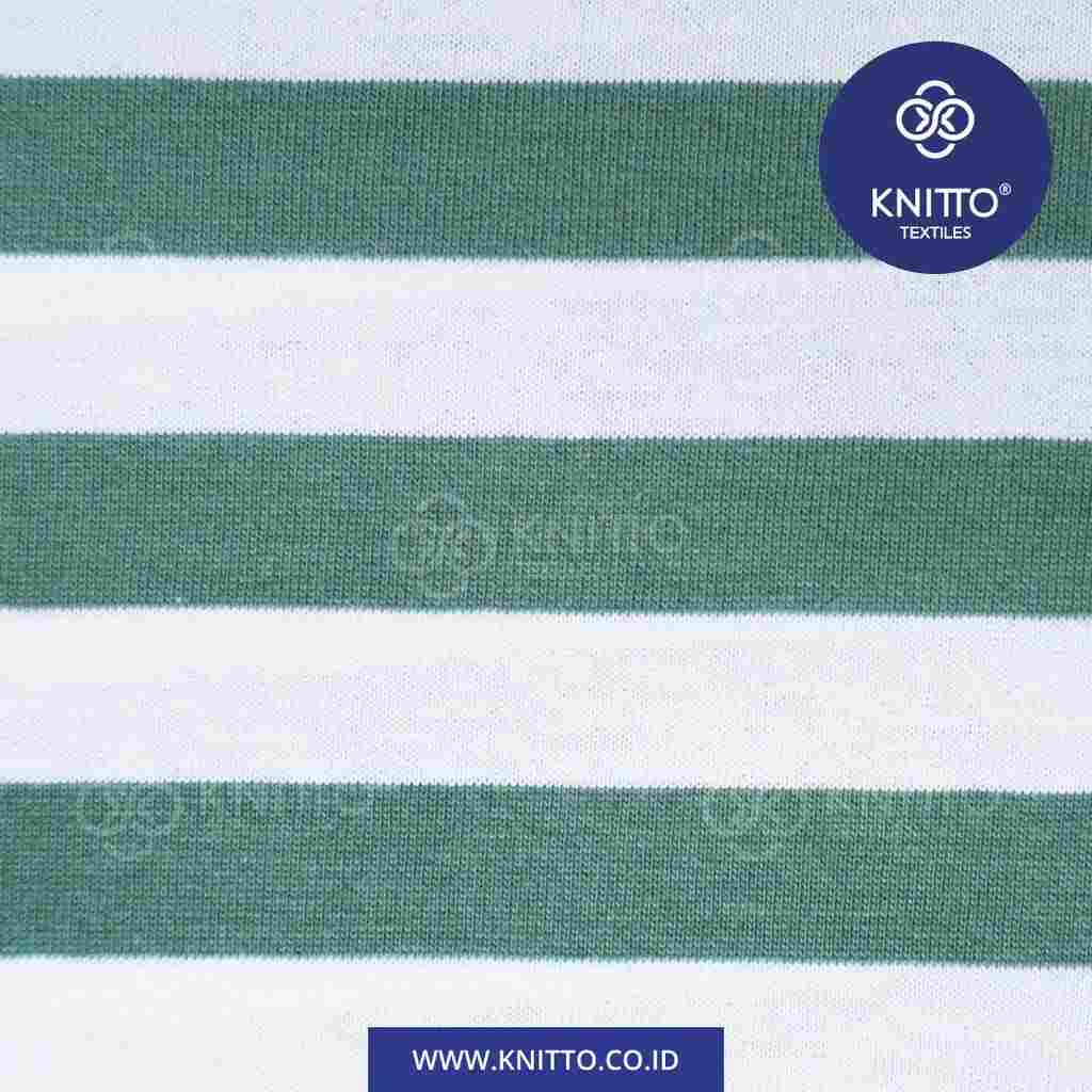 COMBED STRIPES 30S TYPE 3 - MINERAL GREEN PUTIH Image 3