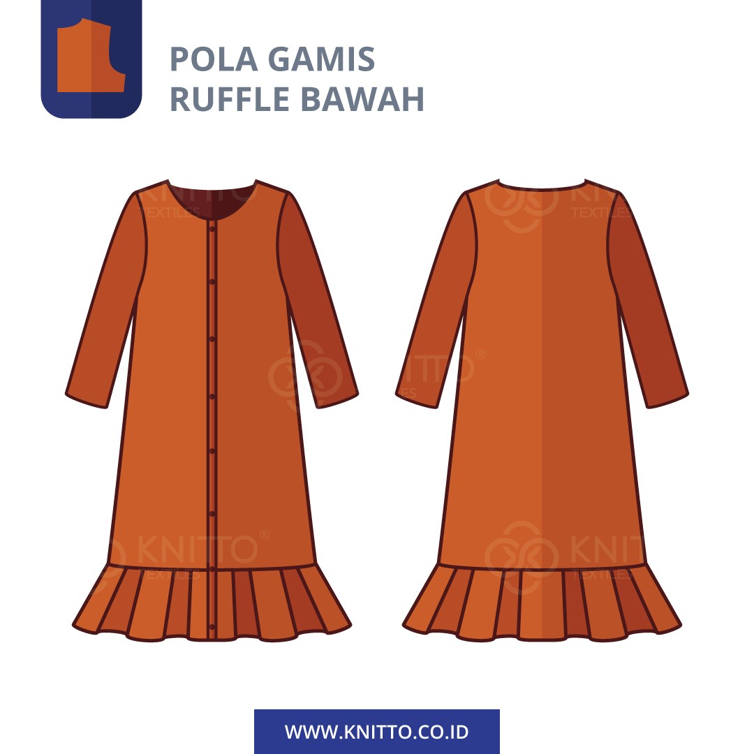 POLA GAMIS RUFFLE BAWAH (820002)