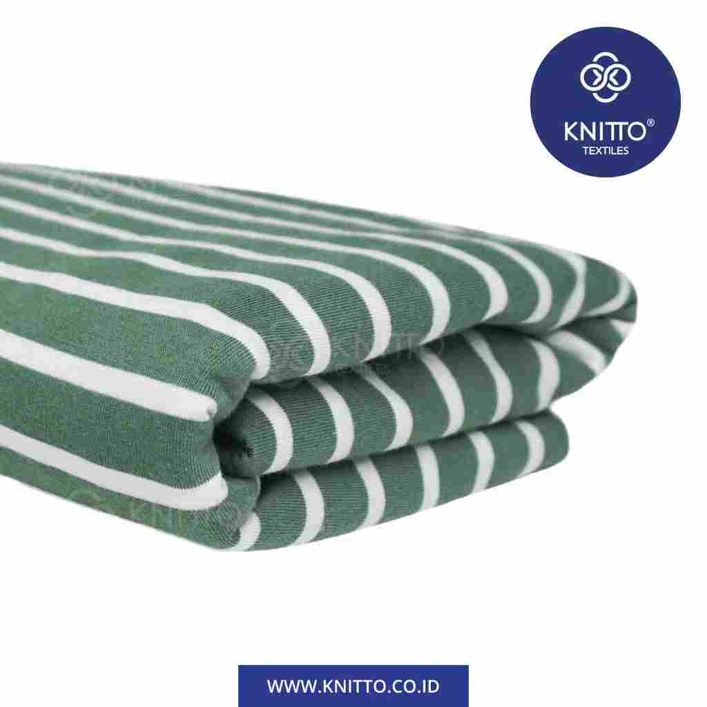 COMBED STRIPES 30S TYPE 2 - MINERAL GREEN PUTIH Image 1