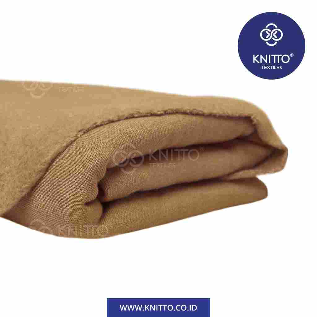 COTTON COMBED FLEECE - ALMOND BROWN Image 1