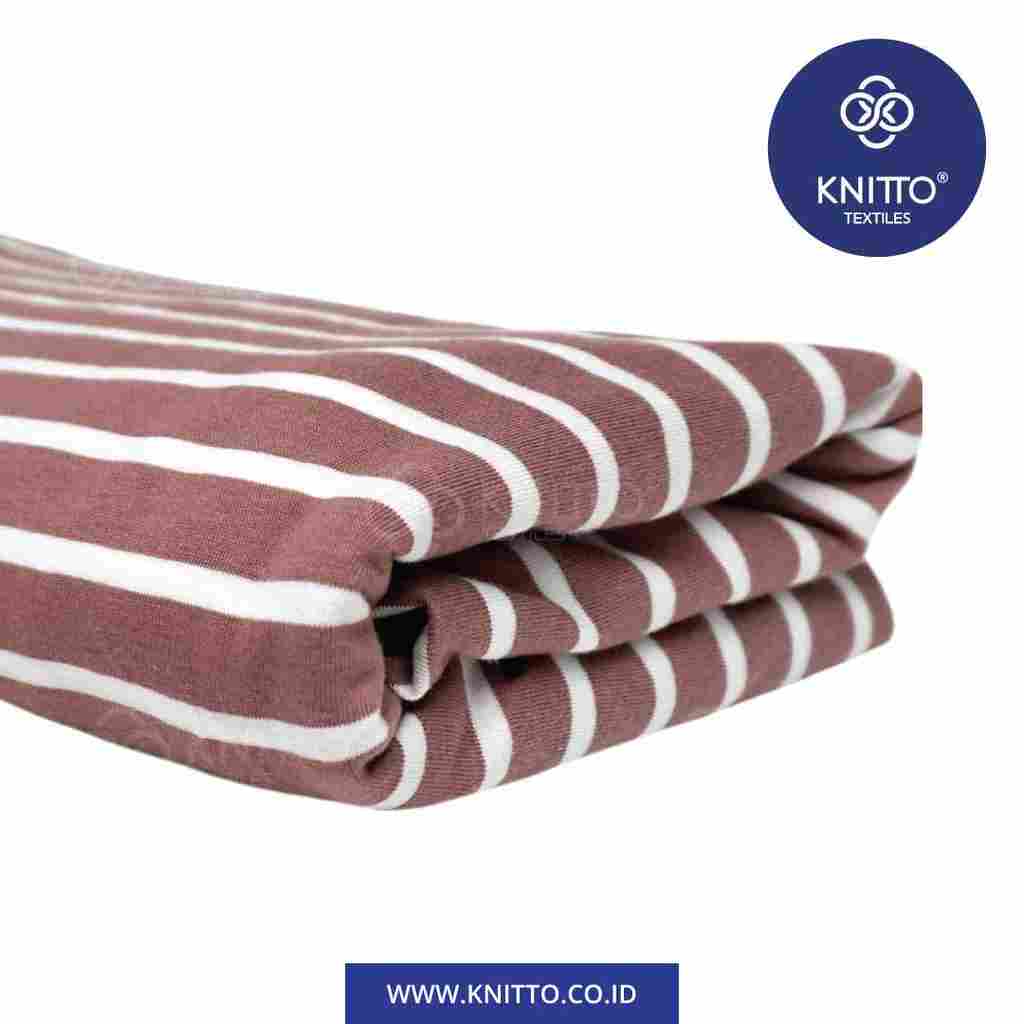 COMBED STRIPES 30S TYPE 2 - DUSTY ROSE PUTIH Image 1