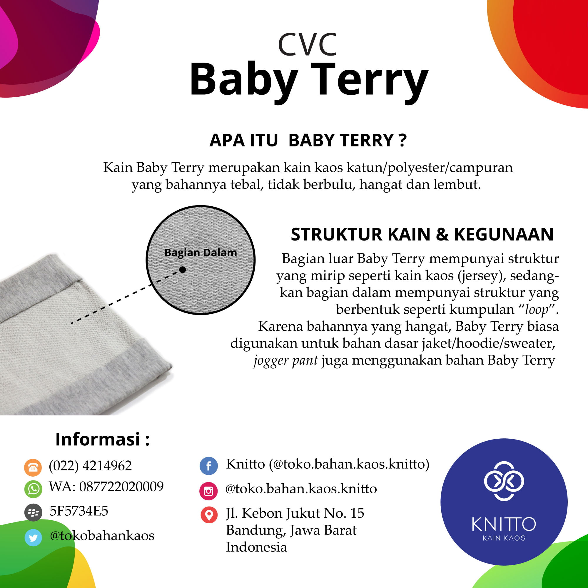 Kain Baby Terry Toko Kain Kaos Knitto